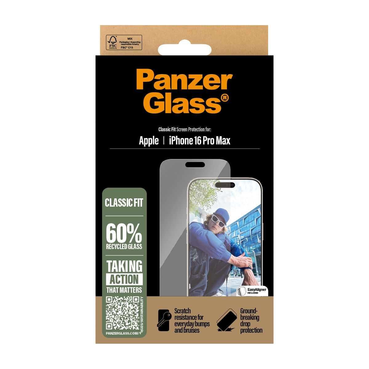 PanzerGlass® Screen Protector iPhone 16 Pro Max | Classic Fit
